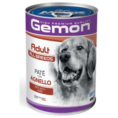 Gemon Dog pate Adult with lamb 0.4kg - pastēte suņiem