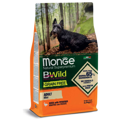 Monge Dog Grain Free Mini Adult Duck with Potatoes 2,5 kg