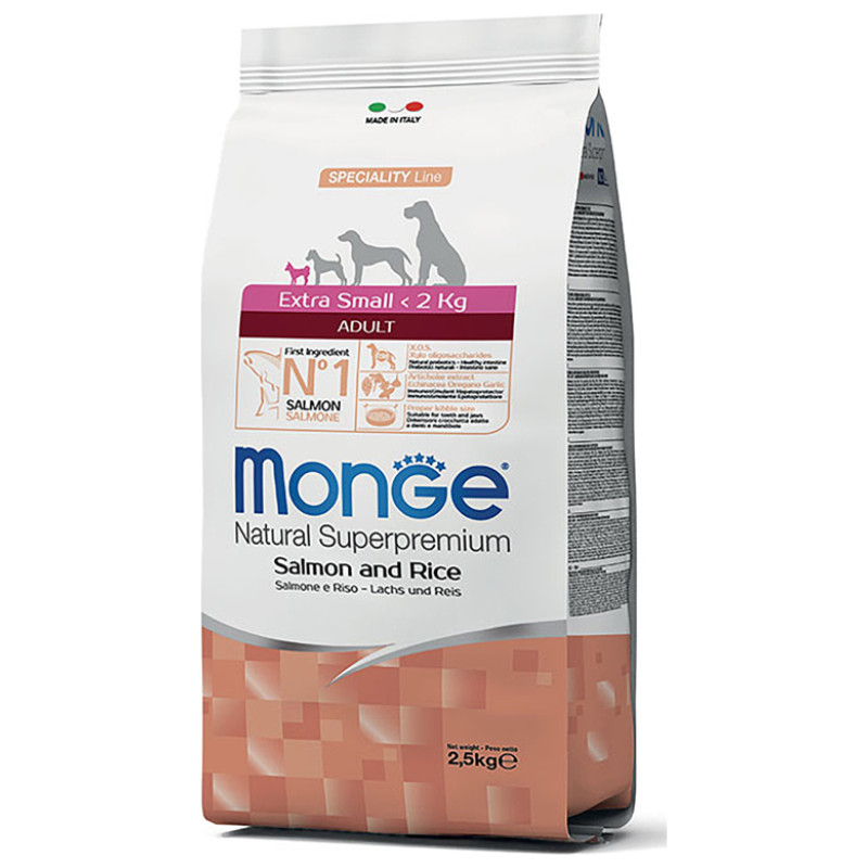 Monge Dog Extra Small Adult Monoprotein Salmon with Rice 2,5 kg