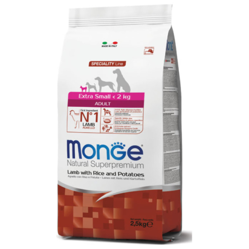 Monge Dog Extra Small Adult Lamb with Rice and Potatoes 2,5 kg
