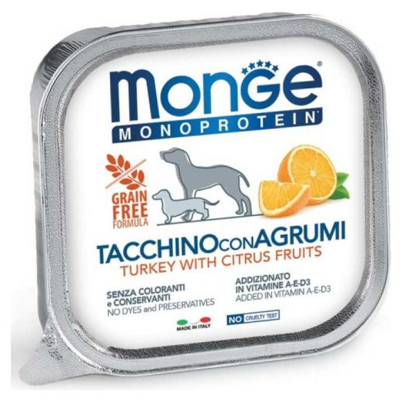 Monge Dog Monoprotein Fruits Pate Turkey with Citrus Fruits 150 g