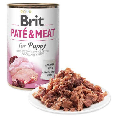 Brit CARE wet Chicken & Turkey Pate & Meat for Puppy 400 g konservi suņiem