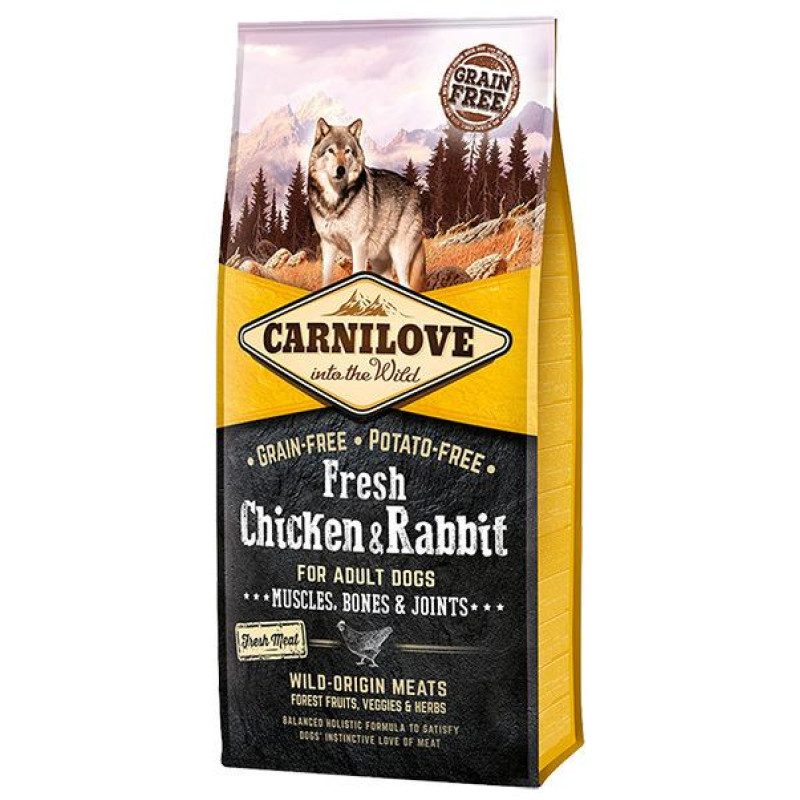 Carnilove Fresh Chicken & Rabbit for Adult 12 kg barība suņiem