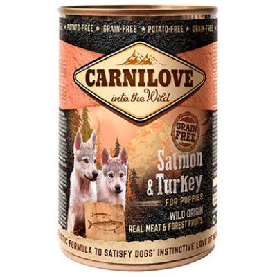 Carnilove Wild Meat Salmon & Turkey for Puppies 400 g konservi suņiem