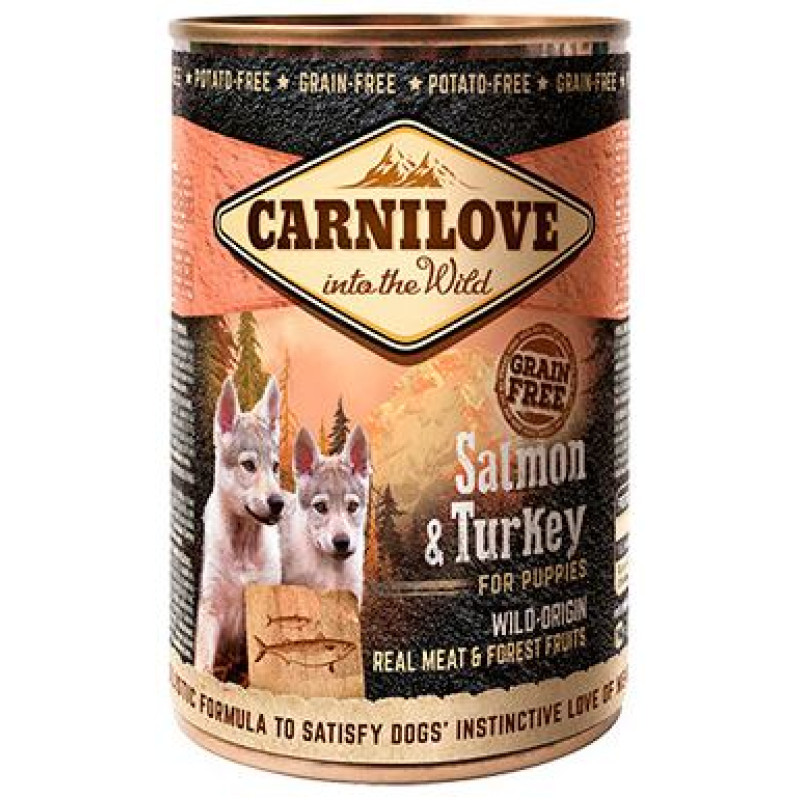 Carnilove Wild Meat Salmon & Turkey for Puppies 400 g konservi suņiem