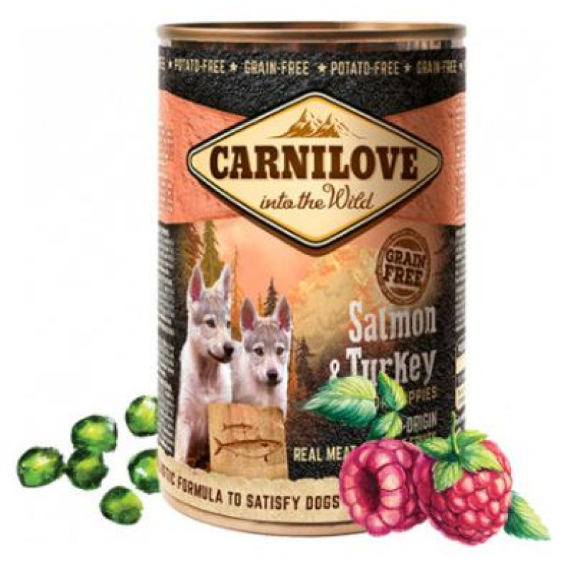 Carnilove Wild Meat Salmon & Turkey for Puppies 400 g konservi suņiem