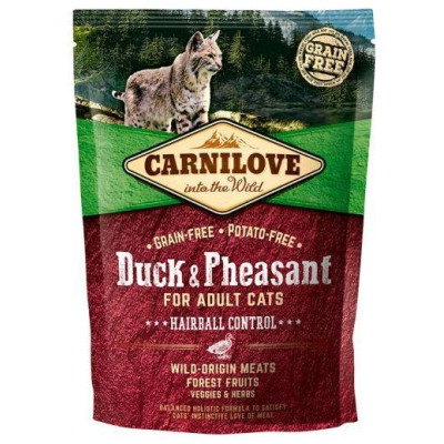 Carnilove Duck & Pheasant Adult Cat Hairball Control 0,4 kg barība kaķiem