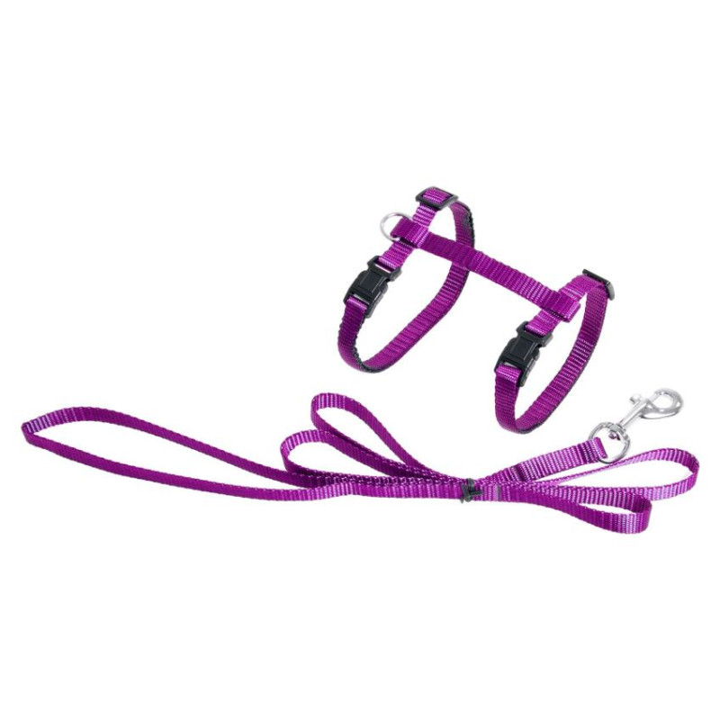 Flamingo kru&scaron;u siksna+pavada kaķiem ZIGGI LIGHT PINK 20-35cm 10mm