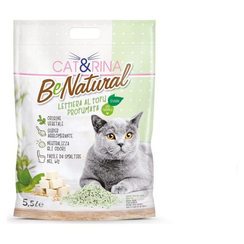Record CAT&RINA Tofu Green Tea 5.5 Lt - aromatizēti tofu pakai&scaron;i kaķiem
