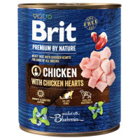 Brit Premium by Nature wet Chicken with Hearts 800 g mitrā  barība suņiem