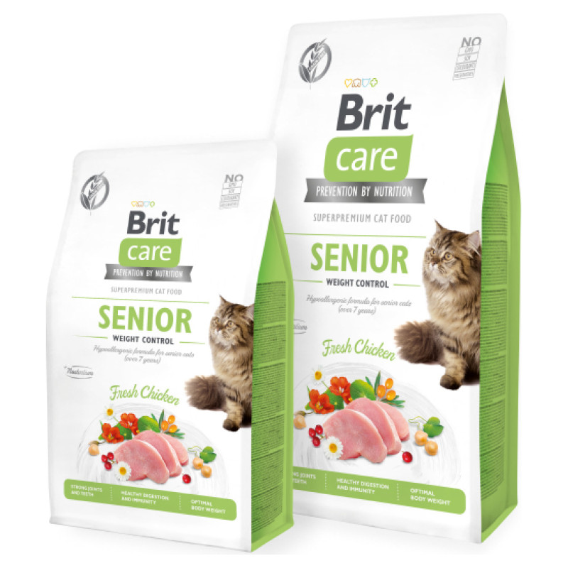 Brit Care Cat GF Senior Weight Control (Fresh Chicken) 7 kg barība kaķiem