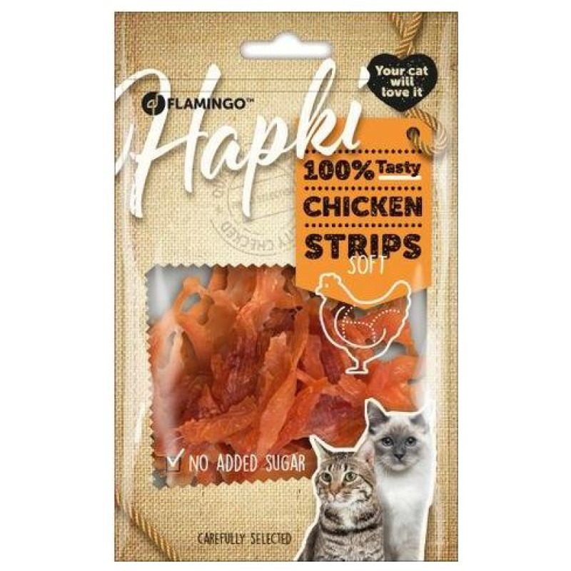 Flamingo gardums kaķiem HAPKI CHICK'N Soft Strip 85g