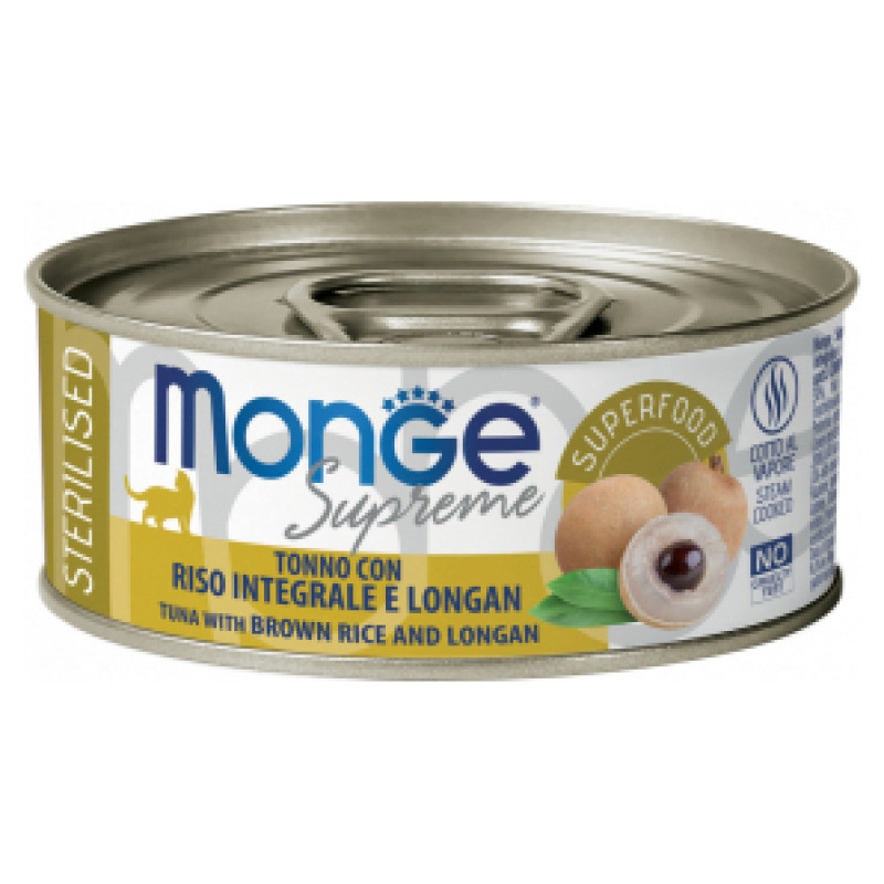 Monge Supreme Cat Sterilised Tuna with Brown Rice and Longan 80 g