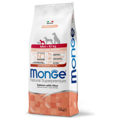 Monge Dog Mini Puppy and Junior Monoprotein Salmon with Rice 7,5 kg