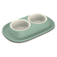 Georplast Plastmasas dubulta bļoda ar gumijas paliktni SOFT TOUCH 31x20x3,5cm, daž.krāsas