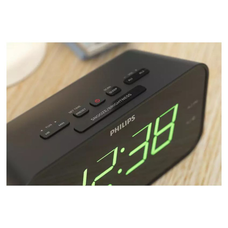 Philips radio pulkstenis, melns - TAR3306/12