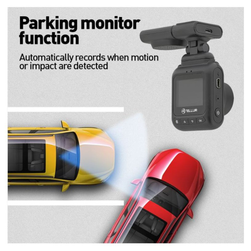 Tellur Dash Patrol DC2 FullHD 1080P, GPS Black