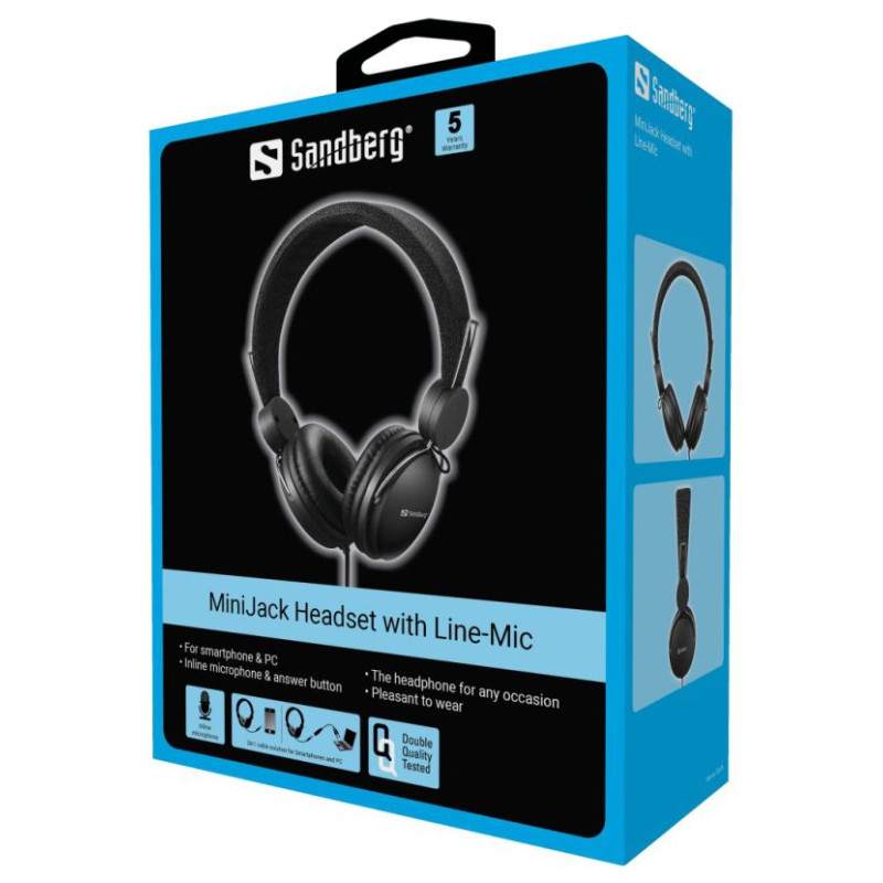 Sandberg 126-34 MiniJack Headset With Line-Mic
