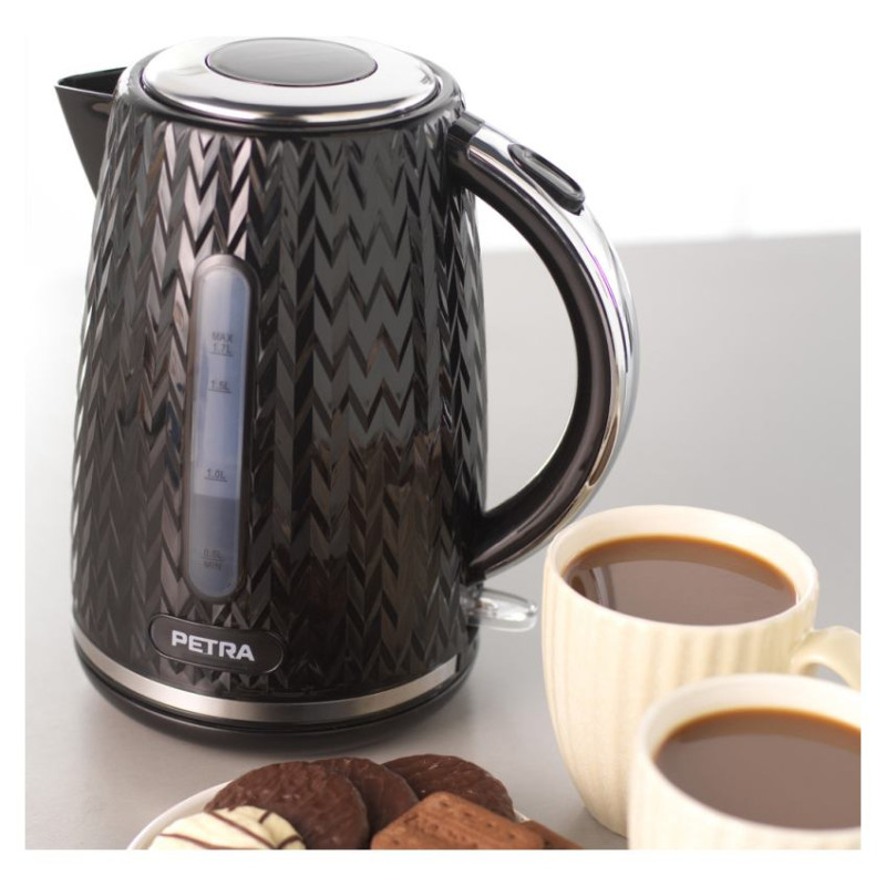Petra PT3864BLKVDEEU10 Chevron Jug Kettle black