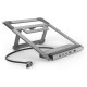 Hama 00200139 Connect2Office Stand, USB-C dock, 12 ports, 100 W, Gray