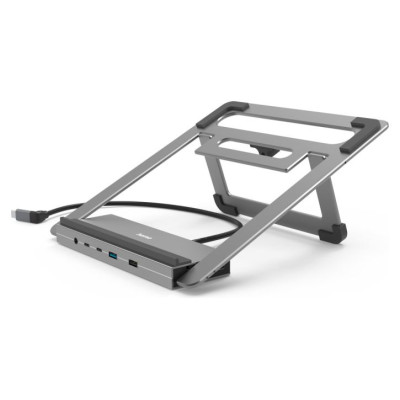 Hama 00200139 Connect2Office Stand, USB-C dock, 12 ports, 100 W, Gray