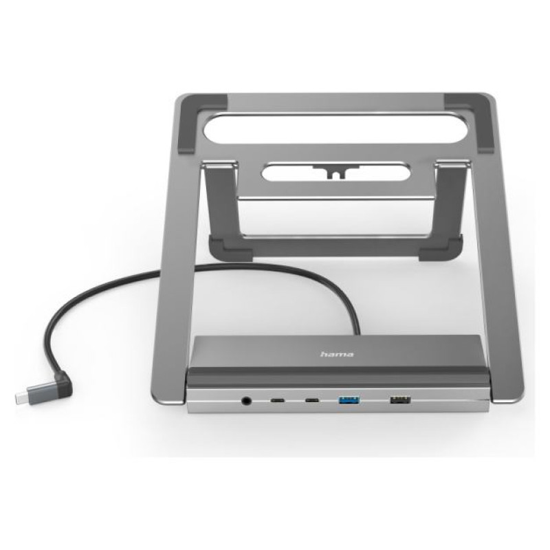 Hama 00200139 Connect2Office Stand, USB-C dock, 12 ports, 100 W, Gray