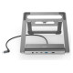 Hama 00200139 Connect2Office Stand, USB-C dock, 12 ports, 100 W, Gray