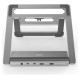 Hama 00200139 Connect2Office Stand, USB-C dock, 12 ports, 100 W, Gray
