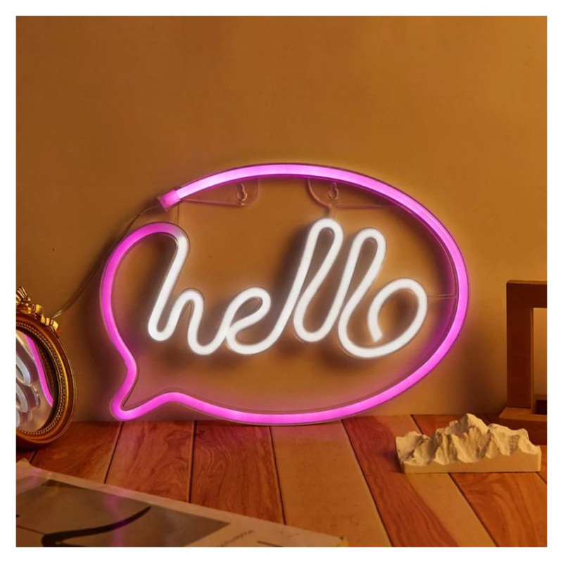 Manta SNL08PKT Style Neon Lights HELLO Pink/White