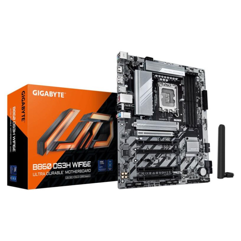 Gigabyte Mainboard|GIGABYTE|Intel B860 Express|LGA1851|ATX|Memory DDR5|5xPCI-Express 16x|2xM.2|1xHDMI|1xDisplayPort|1xAudio-In|1xAudio-Out|1xMicrophone|1xUSB 2.0|1xUSB 3.2|1xUSB-C|1xPS/2|1xRJ45|B860DS3HWIFI6E1.0