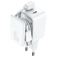 Joyroom JR-TCL05 45W GaN Wall Charger with Cable Organizer - White