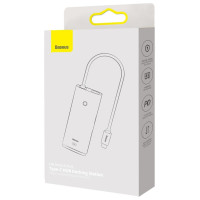 Baseus Lite Series multifunctional HUB USB Type C - 2 x USB 3.0 / USB Type C PD / HDMI 1,4 / SD / TF black (WKQX050101)