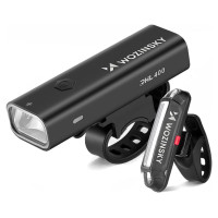 Wozinsky WSBLB2 Front (400 lm) and Rear USB-C Bike Light Set - Black
