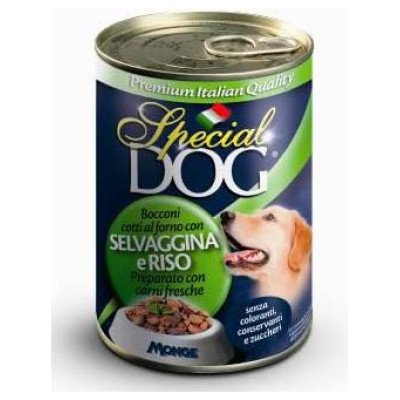 Special Dog - rīsi un medījuma gaļas gabaliņi 400 g