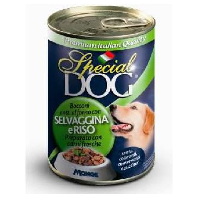 Special Dog - rīsi un medījuma gaļas gabaliņi 400 g