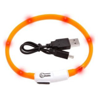Flamingo LED kakla siksna kaķiem VISIO oranža 35cm
