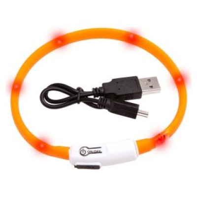 Flamingo LED kakla siksna kaķiem VISIO oranža 35cm