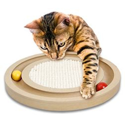 Flamingo rotaļlieta kaķiem WOODEN SCRATCHER INFINITY 29x2,5x29cm