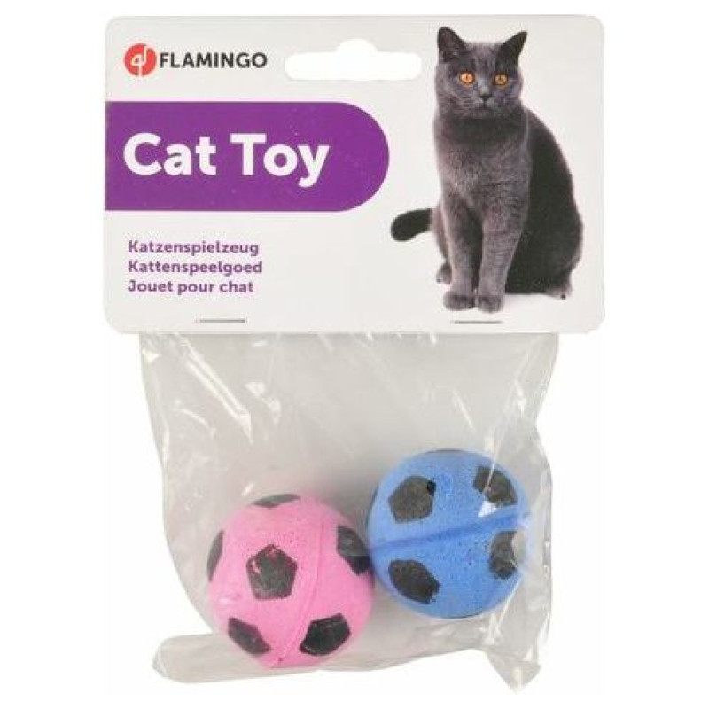Flamingo rotaļlieta kaķiem SPONGE BALLS FOOTBALL 2gab.