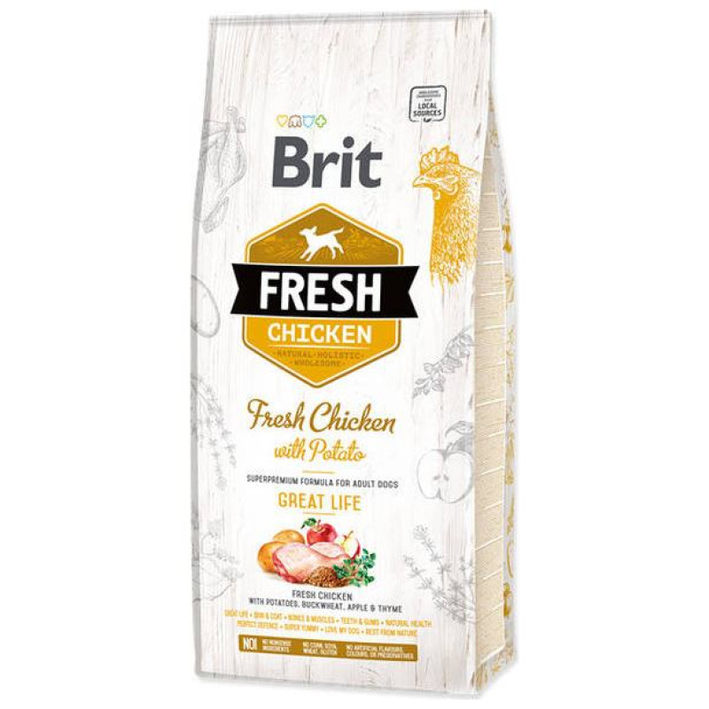 Brit Fresh Chicken with Potato Adult 12 kg barība suņiem