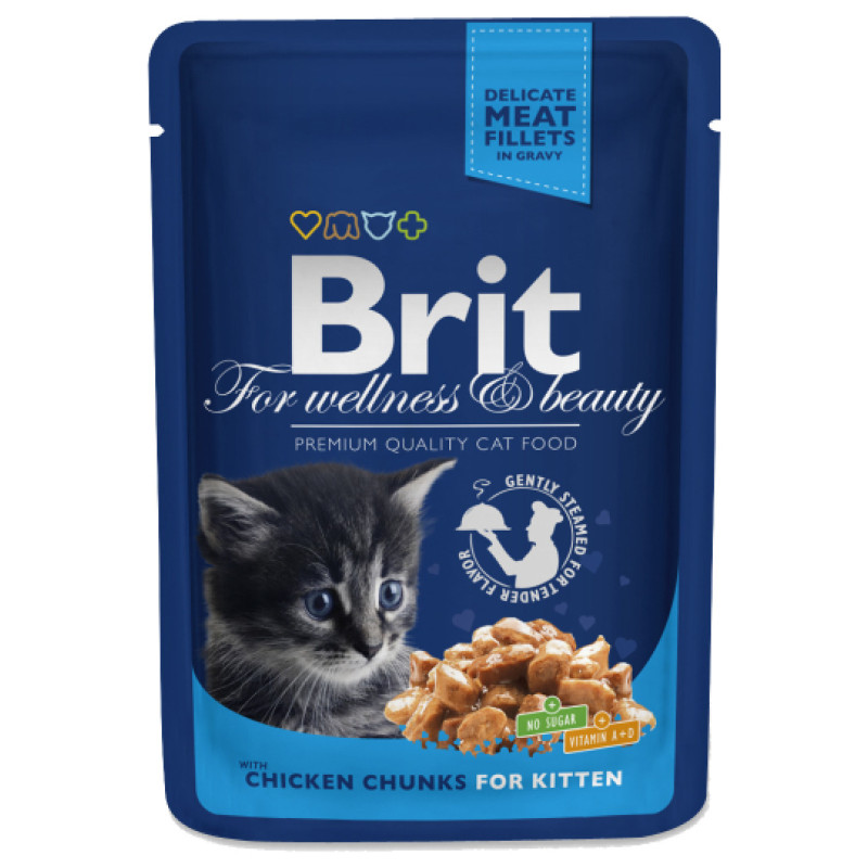 Brit Premium Chicken Chunks Kitten 100 g konservi kaķiem