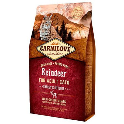 Carnilove Reindeer Adult Cat Energy & Outdoor 2 kg barība kaķiem