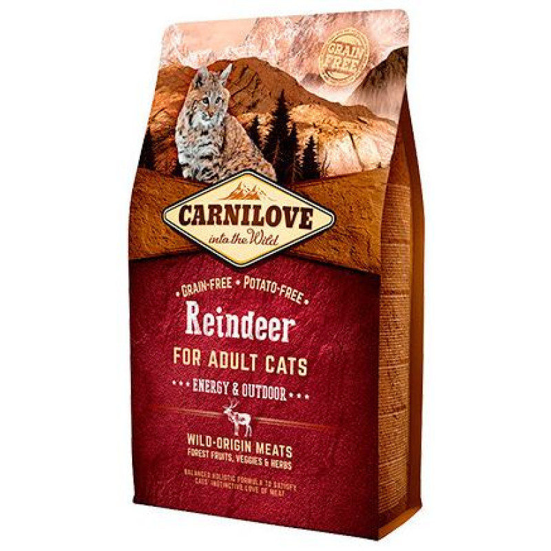 Carnilove Reindeer Adult Cat Energy & Outdoor 2 kg barība kaķiem