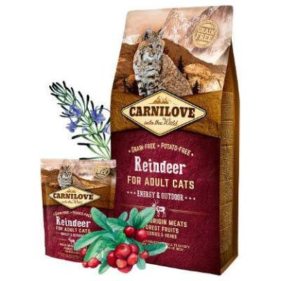 Carnilove Reindeer Adult Cat Energy & Outdoor 2 kg barība kaķiem