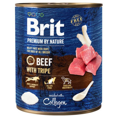 Brit Premium by Nature wet Beef with Tripes 800 g konservi suņiem