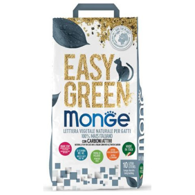Monge EASY GREEN with Activated Carbon 10 L - augu &scaron;ķiedru pakai&scaron;i kaķu tualetei
