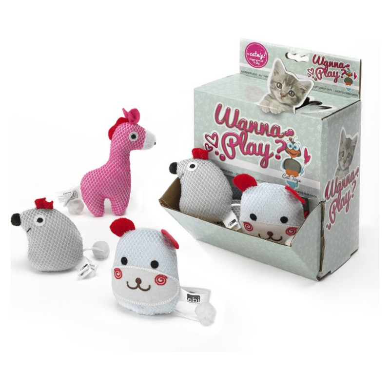 Europet Bernina Rotaļlieta kaķiem ar kaķu mētru Animal mix 8x6cm