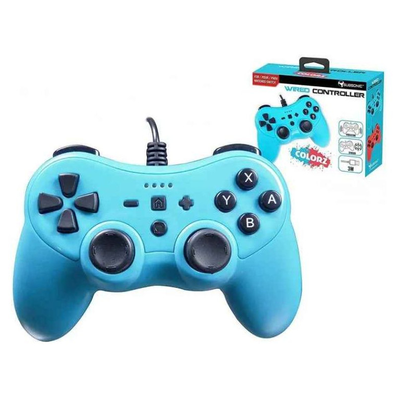Subsonic Wired Controller Colorz Neon Blue for Switch