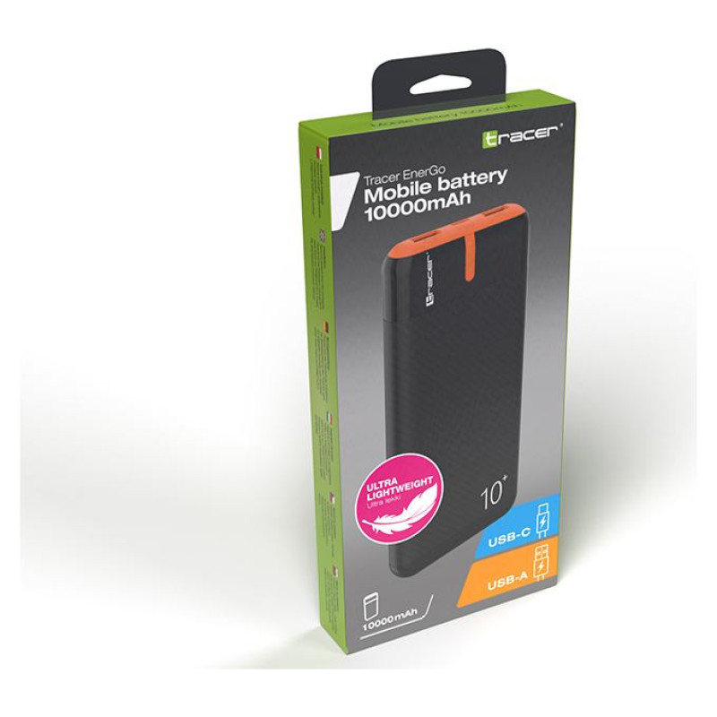 Tracer 47513 EnerGo 10000mAh Power Bank black/orange