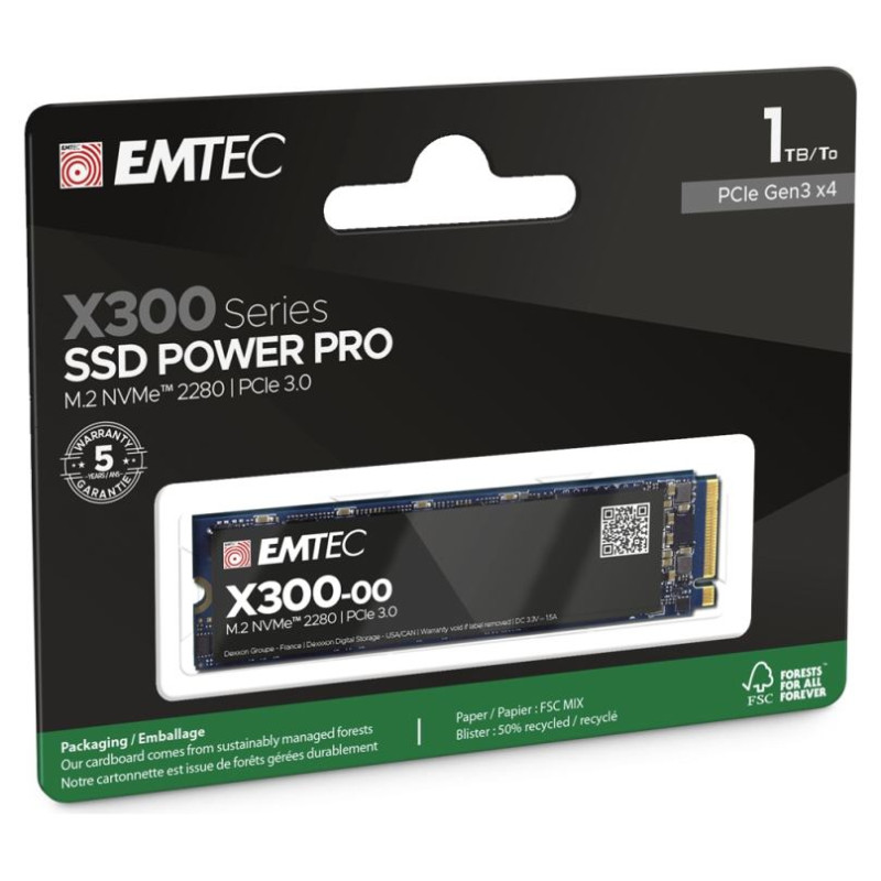 Emtec SSD M2 NVMe PCIe 3 X300 1TB Power Pro